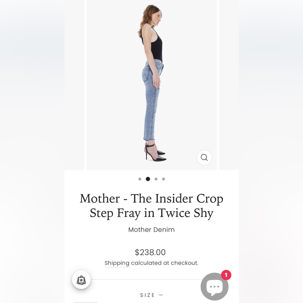 Mother jeans- kick flare, insider crop